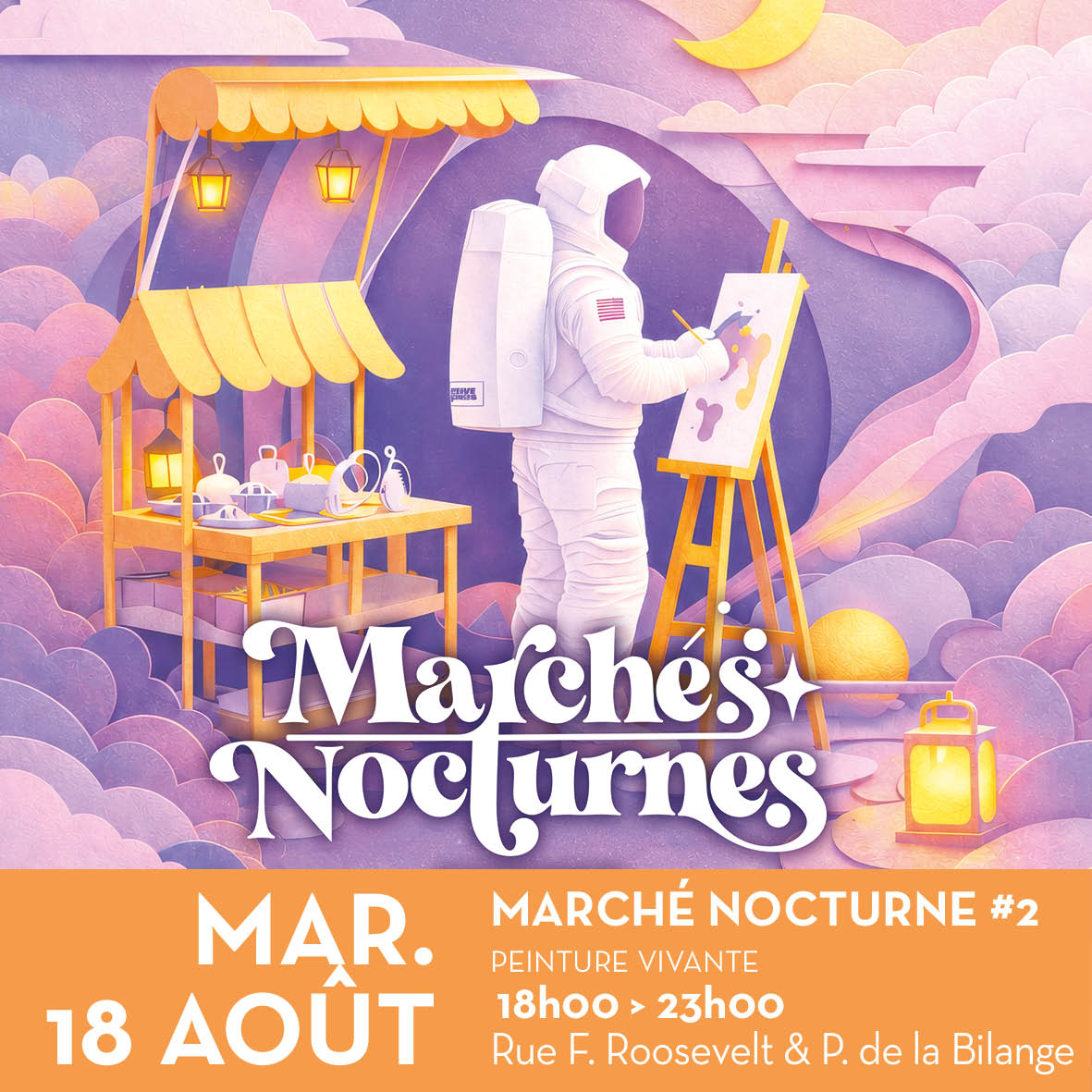 MARCHÉ NOCTURNE #PEINTURE VIVANTE