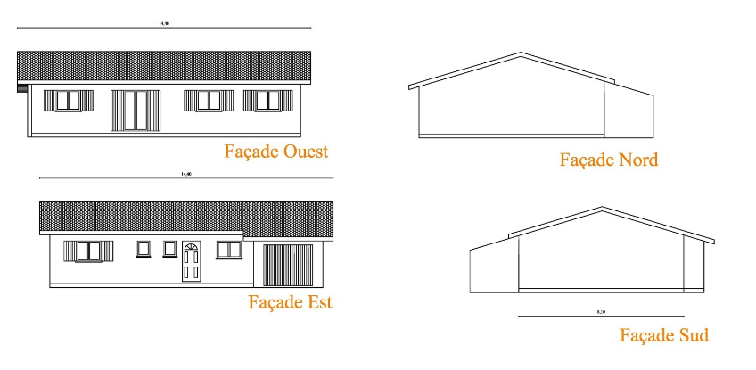 plan facade toiture PC