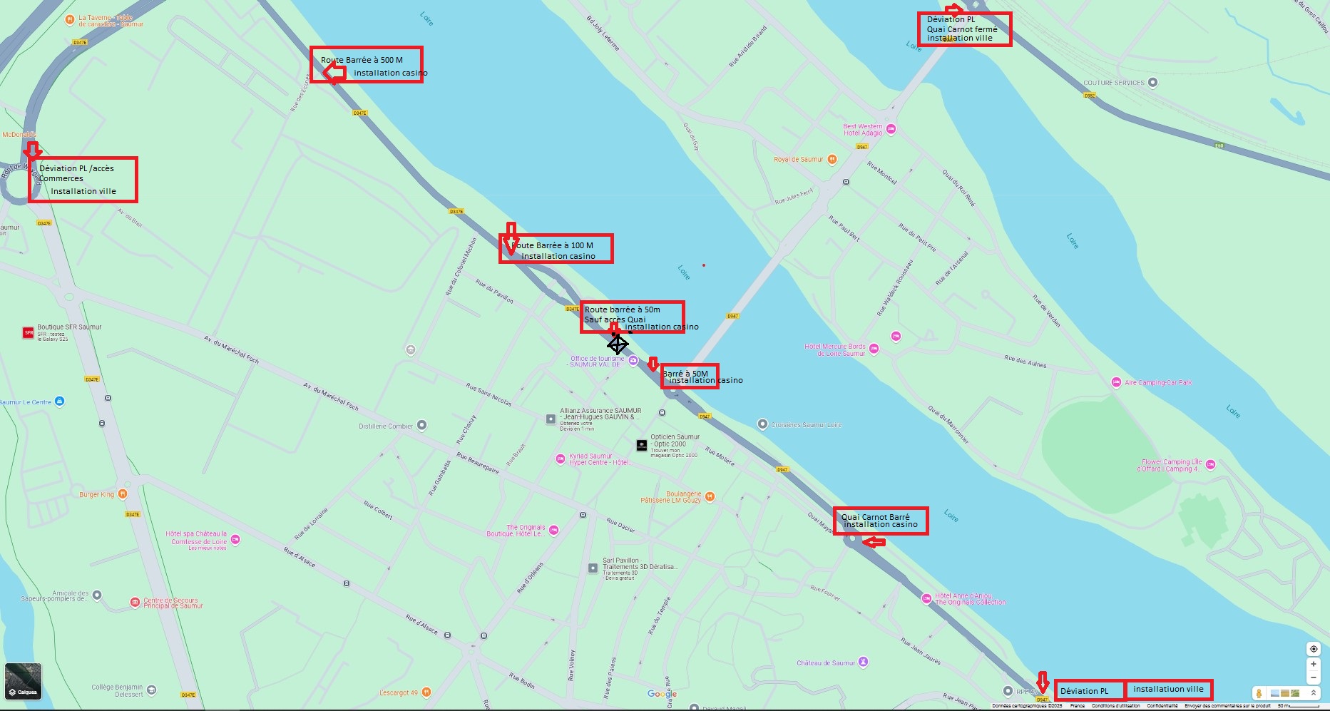 plan déviation casino