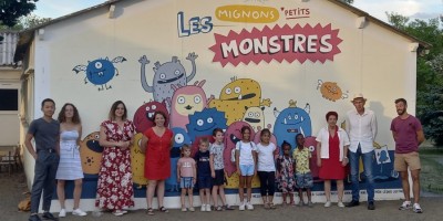 Inauguration de la fresque "les petits monstres"