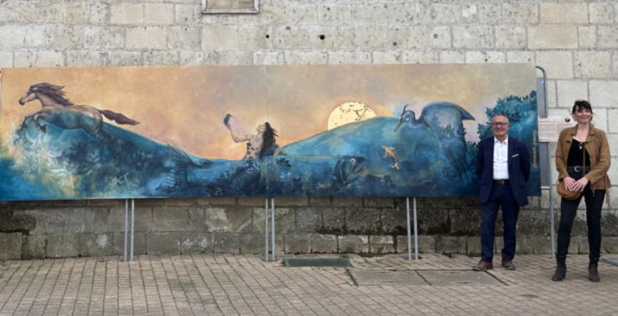Vernissage de la fresque Naissance - L&rsquo;Aube sur la Loire de Marion Parsy