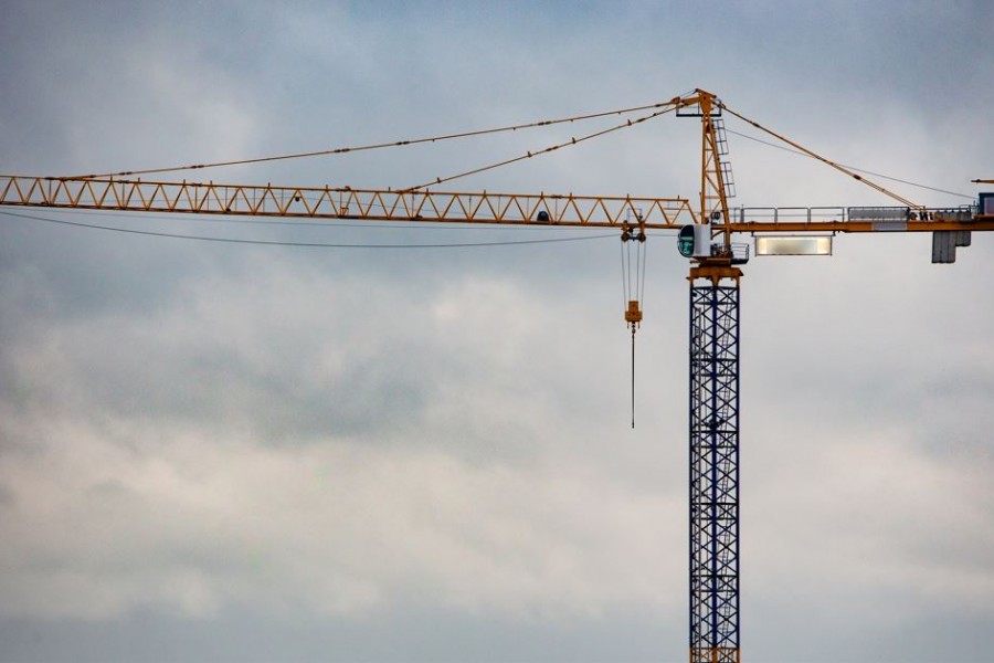 Démontage d’une grue sur le chantier du Casino
