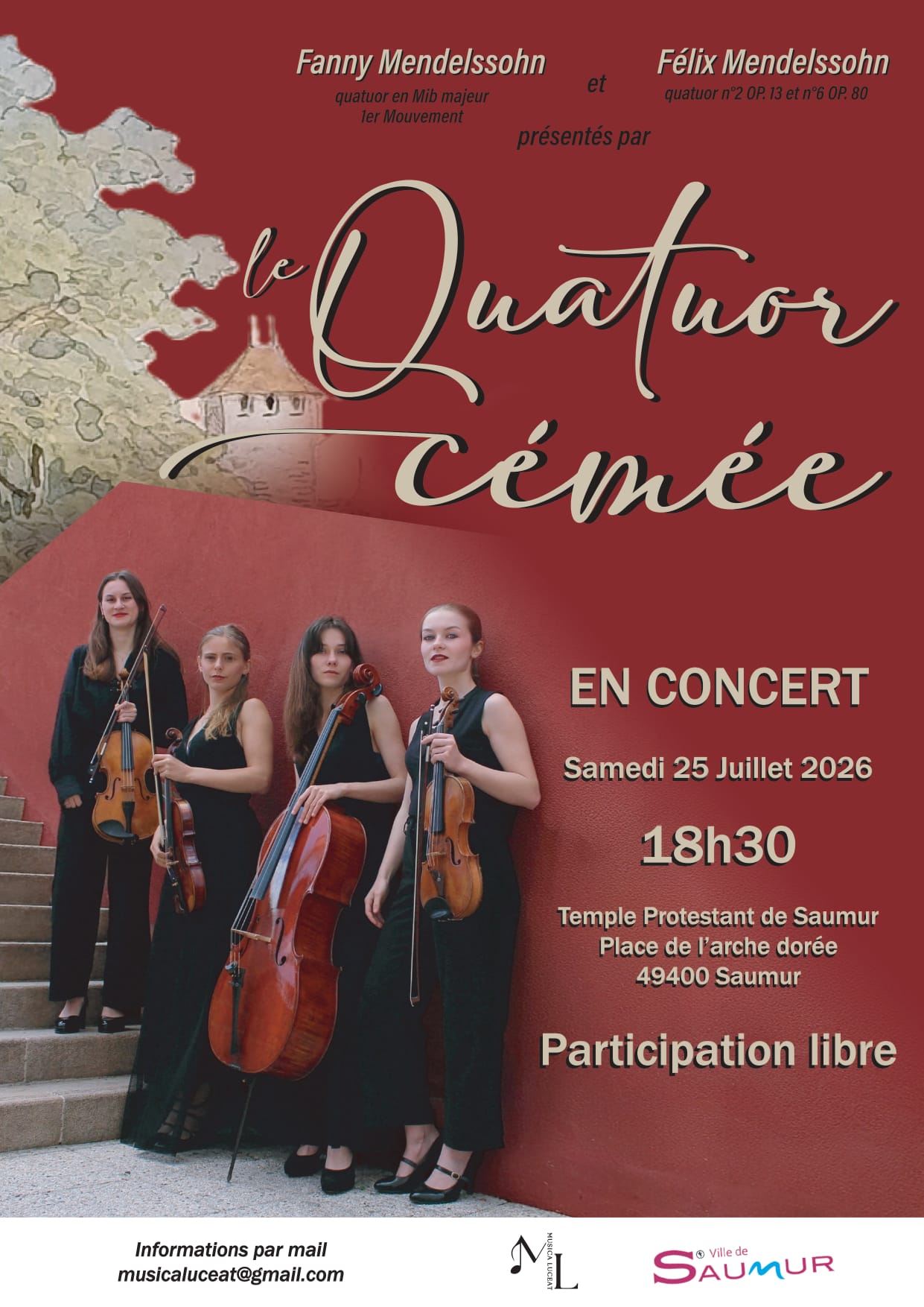 Concert : le Quatuor C&eacute;m&eacute;e