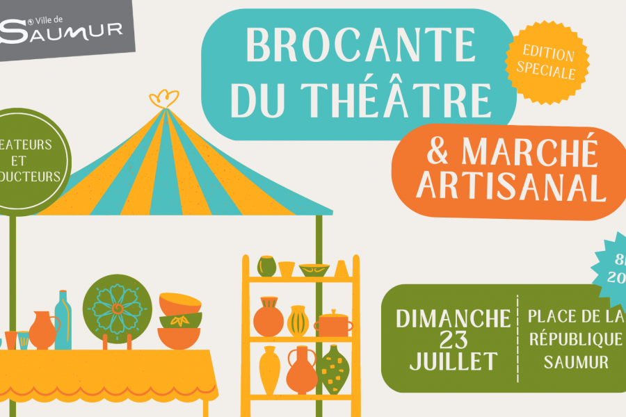 BROCANTE DU THEATRE : édition spéciale marché artisanal le dimanche 23 juillet 2023